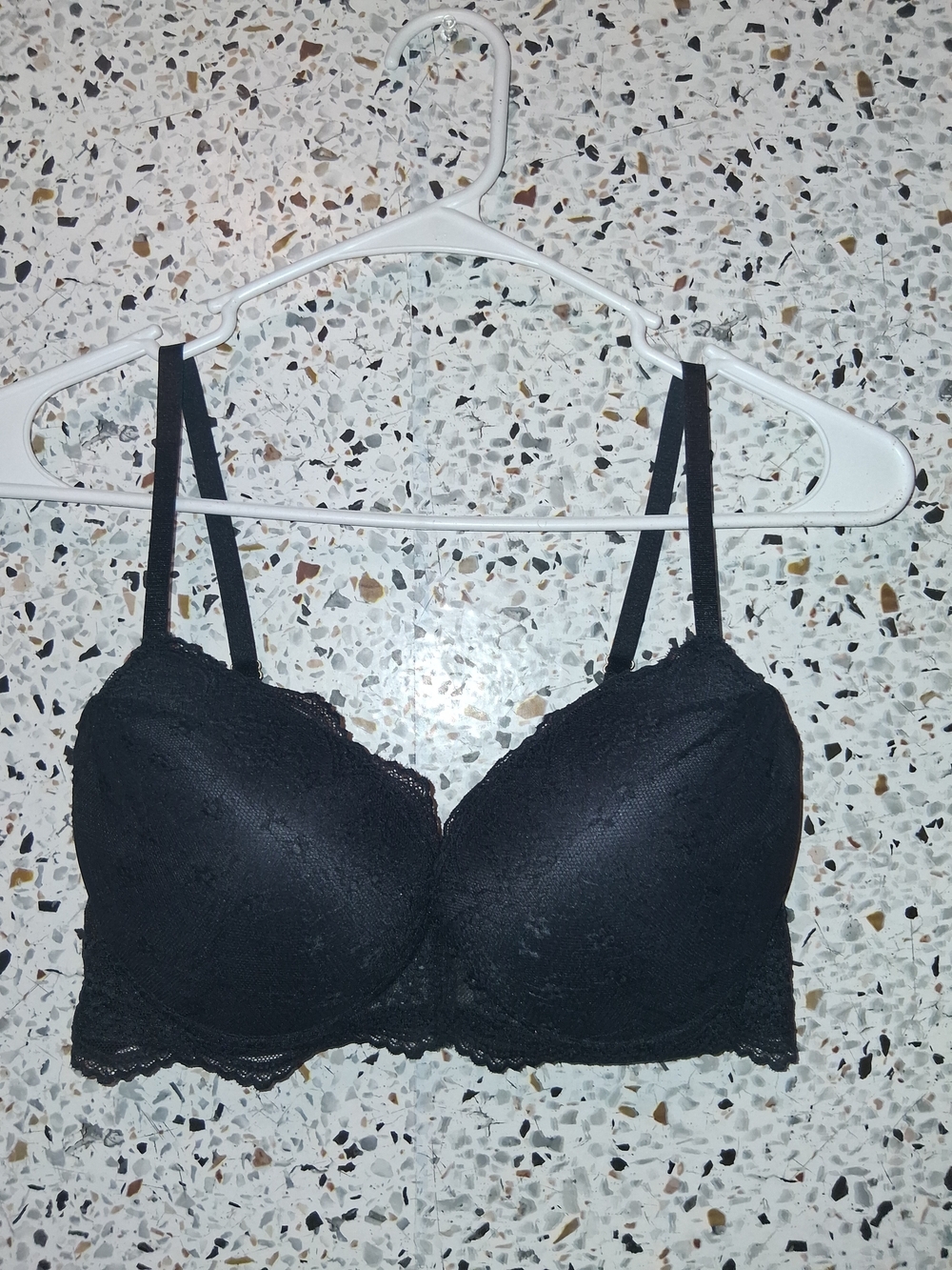 Women's Jessica Simpson Push Up Bra Black Lace Underwire Padded Size 36C